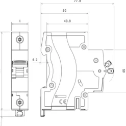 Clearance RX3 automatsikring kl. C, 2P, Tavlekomponenter