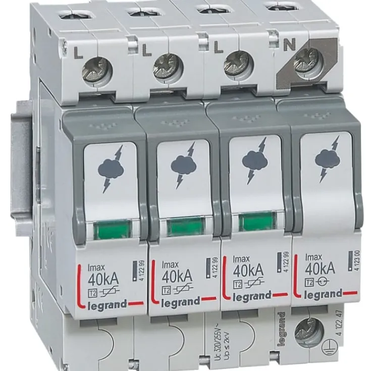 Sale transientbeskyttelse type 2 3P+N, 40kA Tavlekomponenter