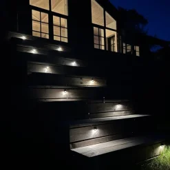 Outlet Light By Juhl Saga trappespot til indbygning, messing, 10-pak Udendørs Spots