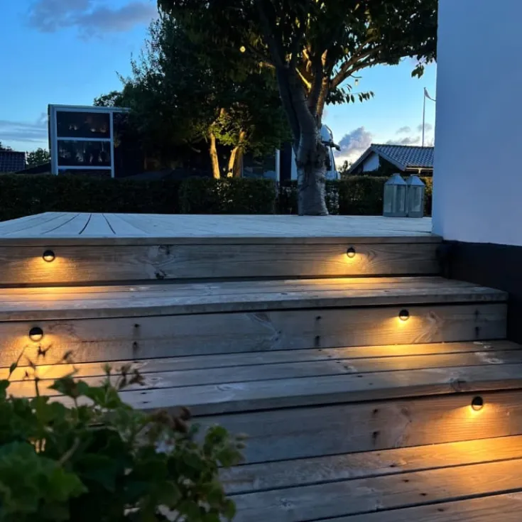 Online Light By Juhl Saga trappespots til indbygning, sølv, 10-pak Udendørs Spots
