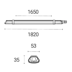 Outlet 4lite Advantage lysarmatur, 34W, 180 cm Led Armaturer