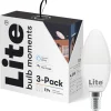 Discount E14 kertepære, 2700K-6500K, 5W, 3-pak Lyskilder