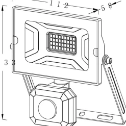 Online Floodlight projektør med sensor, 4000K, 20W Projektører