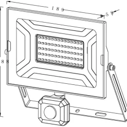 Sale Floodlight projektør med sensor, 4000K, 50W Projektører
