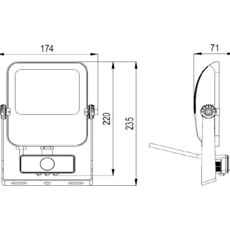Online Floodlight projektør med sensor, 4000K, 50W Projektører