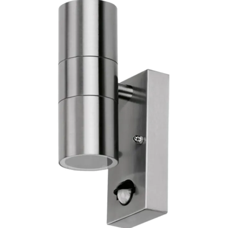 New Marinus Sleek udendørs væglampe med sensor, rustfrit stål Udendørs Væglamper