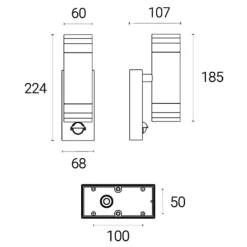 Marinus udendørs væglampe med sensor, antracit Udendørs Væglamper