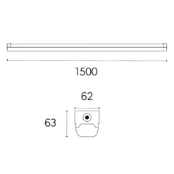 Hot Torre lysarmatur med nødlys, 25-50W, 150 cm Tilbud|Led Armaturer