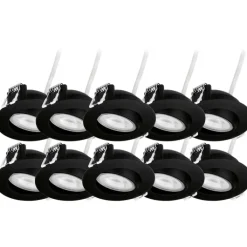 New Vinovia indbygningsspots, 10-pak, sort Indbygningsspots