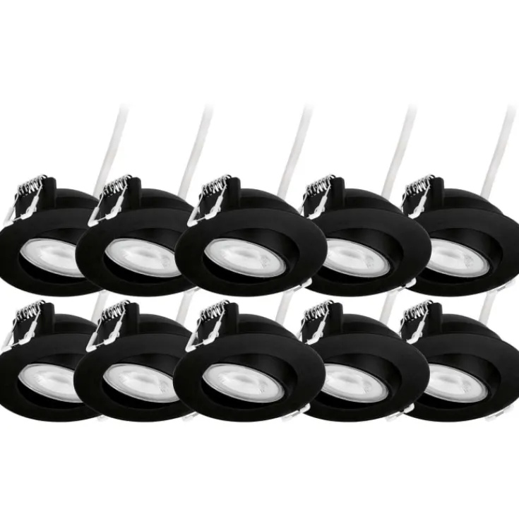 New Vinovia indbygningsspots, 10-pak, sort Indbygningsspots