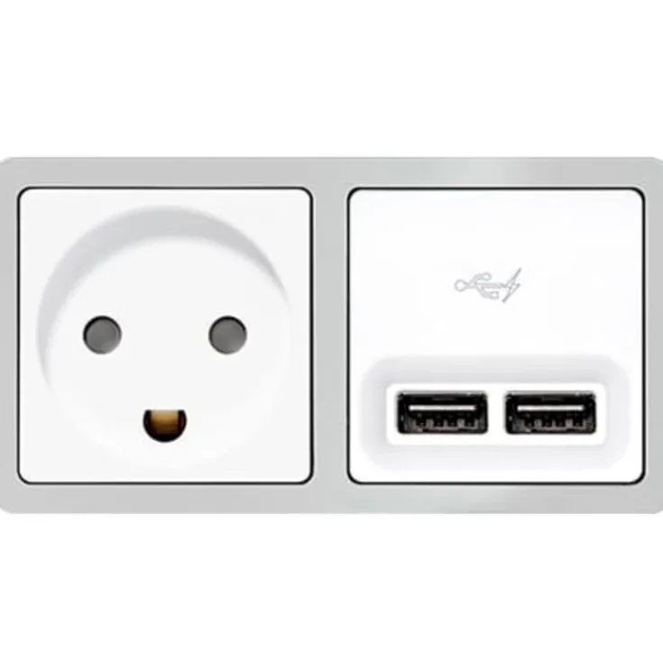 Discount LK Fuga afdækning for 2 x USB-lader, 1 modul, Fuga Tangenter|Tangenter & Afdækninger
