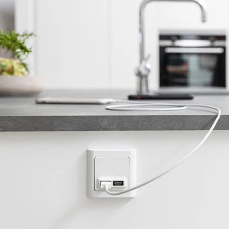 Discount LK Fuga afdækning for 2 x USB-lader, 1 modul, Fuga Tangenter|Tangenter & Afdækninger