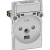New LK Fuga EDB stikkontakt med jord og LED lampe, 1½ modul, Uden afdækning Fuga Stikkontakter|Stikkontakter
