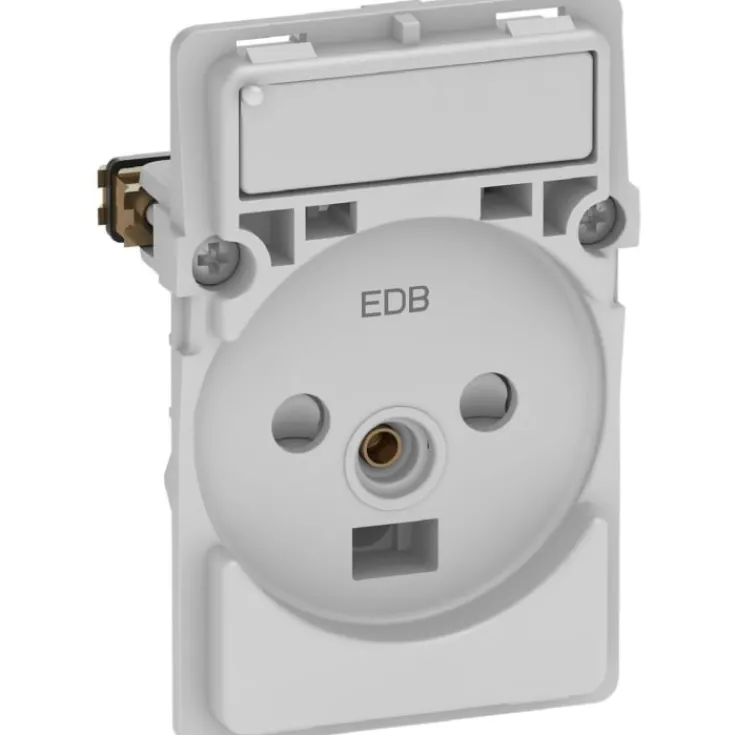 New LK Fuga EDB stikkontakt med jord og LED lampe, 1½ modul, Uden afdækning Fuga Stikkontakter|Stikkontakter