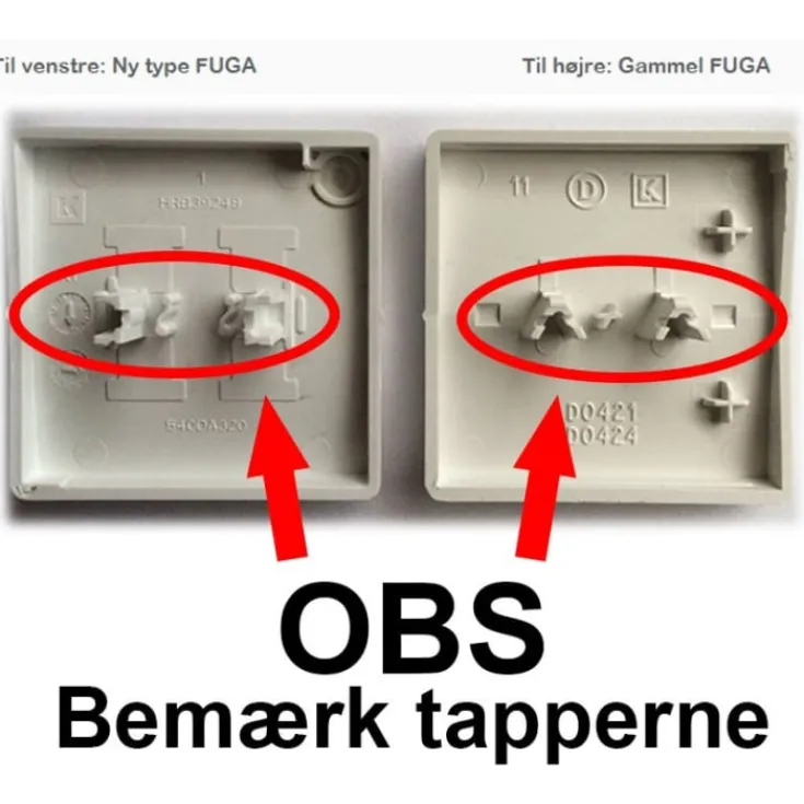 Outlet LK Fuga halvtangent for kroneafbryder, gammel type, Lauritz Knudsen|Fuga Tangenter