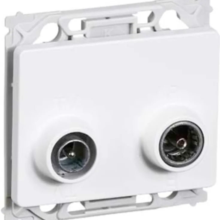 Clearance LK Fuga Opus 66 tv og radio antennestik slutdåse, hvid Antennestik/Coax
