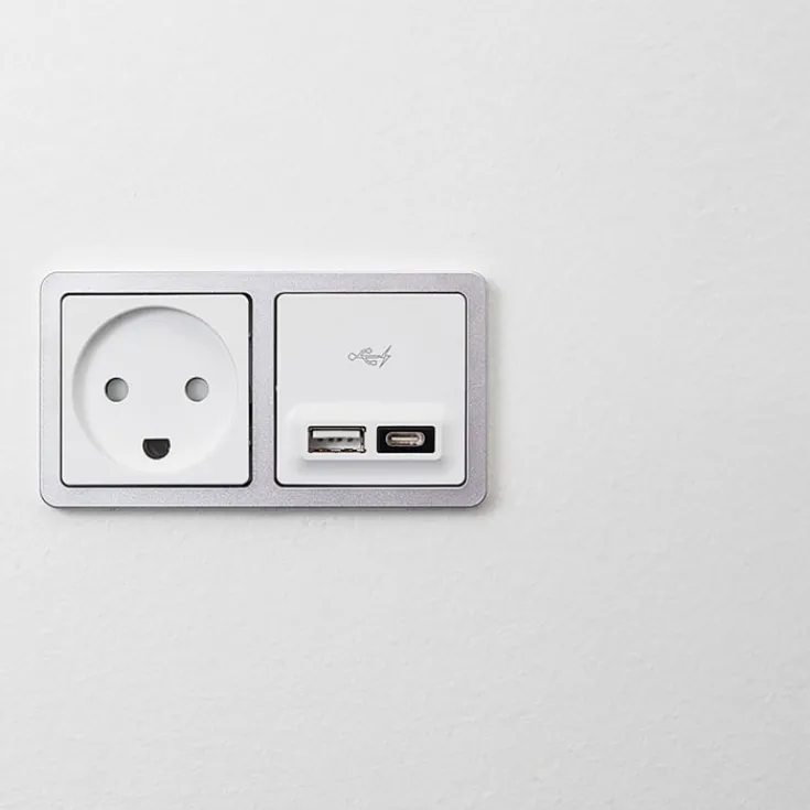 LK Fuga Slim designramme, 2x1 modul, metallic Fuga Rammer|Fuga Slim