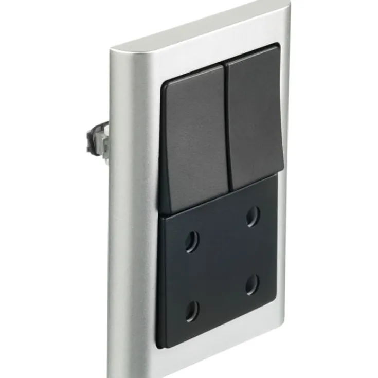 Clearance LK Fuga Softline 63 ramme, 1,5 modul, metallic Rammer|Fuga Softline