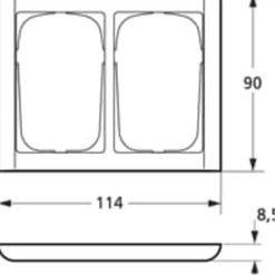 LK Fuga Softline 63 ramme, 2x1,5 modul, vandret, metallic Rammer|Fuga Softline