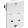 New LK Fuga stikkontakt med afbryder & jord, 1,5 modul, hvid Fuga Stikkontakter|Stikkontakter