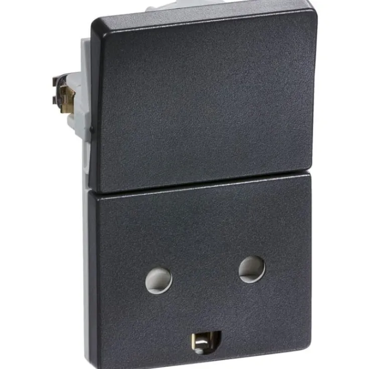 Discount LK Fuga stikkontakt med afbryder & jord, 1,5 modul, Fuga Stikkontakter|Stikkontakter