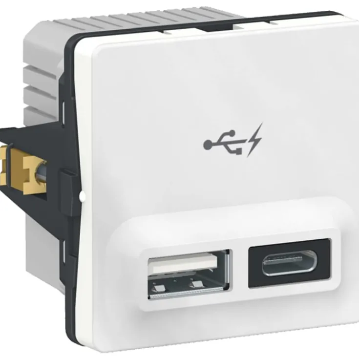 Outlet LK Fuga USB-lader A+C, 1 modul, Fuga Stikkontakter|Stikkontakter