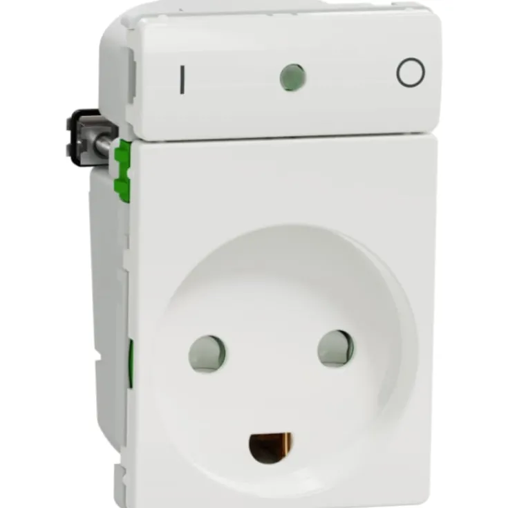 Clearance LK Fuga Wiser stikkontakt m/jord, 1,5 modul, Fuga Stikkontakter|Stikkontakter