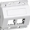 Discount LK Opus 66 dataudtag uden montageramme 2xRJ45 skrå 1 modul, hvid Fuga Dataudtag|Udtag & Konnektorer