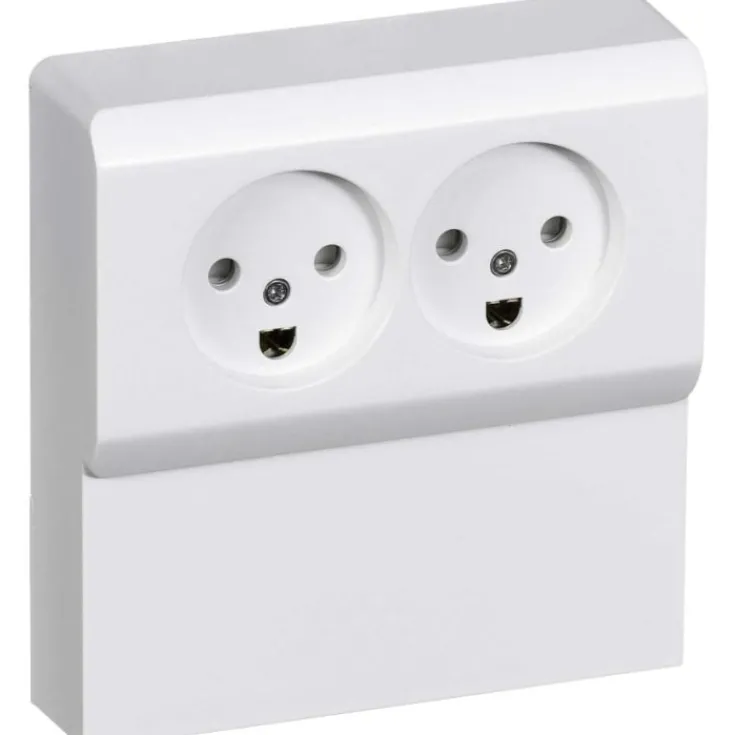 Discount LK Opus 66 dobbelt panelstikkontakt, 2 modul, hvid Stikkontakter|Opus 66 Stikkontakter