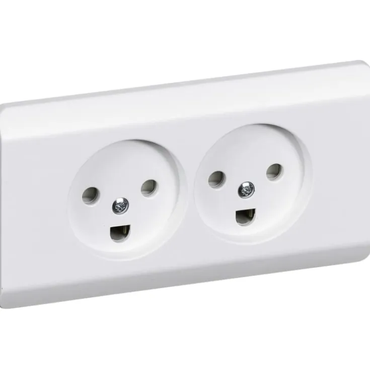 Sale LK Opus 66 dobbelt stikkontakt m/jord planforsænket, Stikkontakter|Opus 66 Stikkontakter