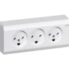 New LK Opus 66 triple udvendig EDB stikkontakt med jord, 2,5 modul, hvid Stikkontakter
