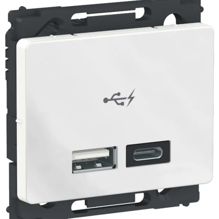 Hot LK Opus 66 USB-lader A+C 2,4A, Stikkontakter|Stikkontakt Med Usb