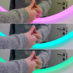 Clearance Johannesburg RGB spejl med lys, dæmpbar, touch, Spejle Med Lys