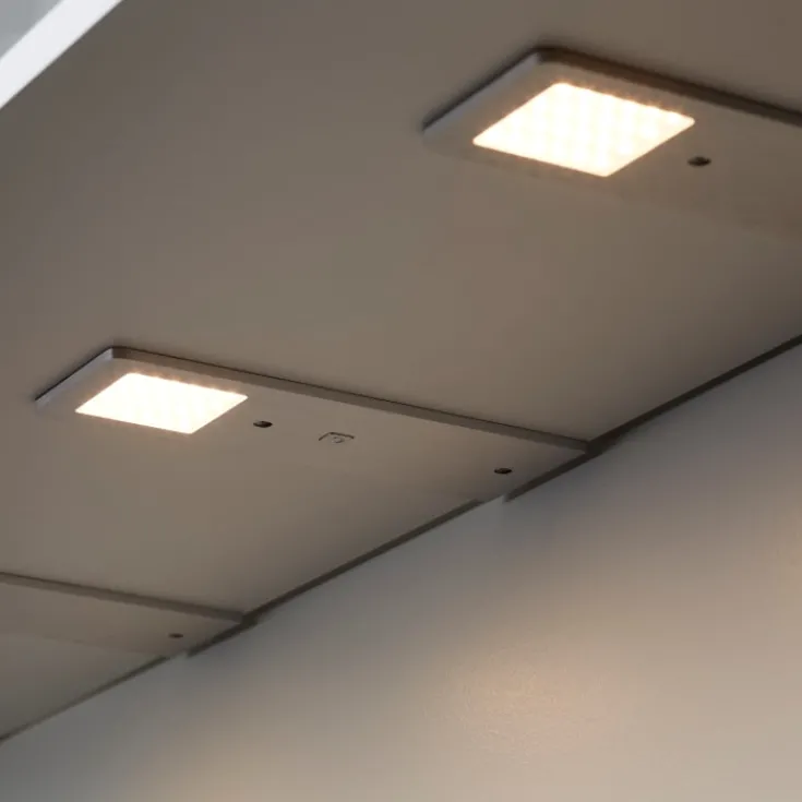 Stella påbygningsspot dæmpbar, 4W, 5 stk, aluminium Møbelspots