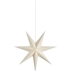 Online Baroque julestjerne med lys, 45 cm, hvid/guld Julestjerner Med Lys