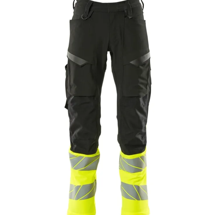 New Accelerate Safe arbejdsbukser med full stretch, sort/hi-vis gul, str. Bukser & Shorts
