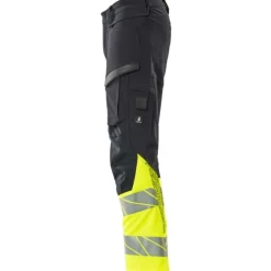 Clearance Accelerate Safe arbejdsbukser med stretch, marineblå/hi-vis gul, str. Bukser & Shorts