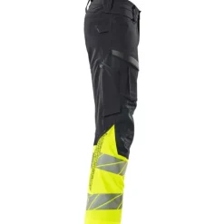 Clearance Accelerate Safe arbejdsbukser med stretch, marineblå/hi-vis gul, str. Bukser & Shorts