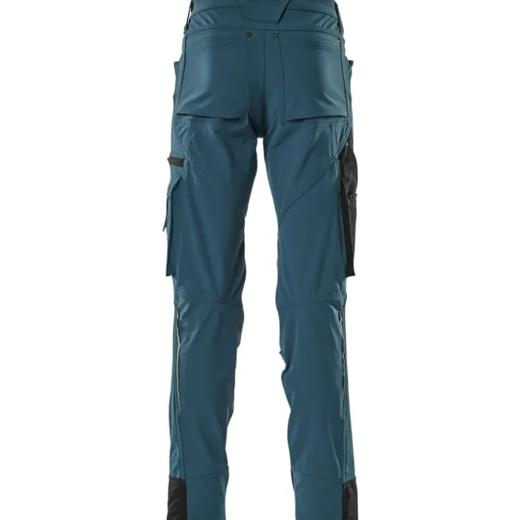 Advanced arbejdsbukser med stretch, petroleumsblå, str. 76C42 Bukser & Shorts