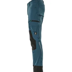 Advanced arbejdsbukser med stretch, petroleumsblå, str. 76C42 Bukser & Shorts