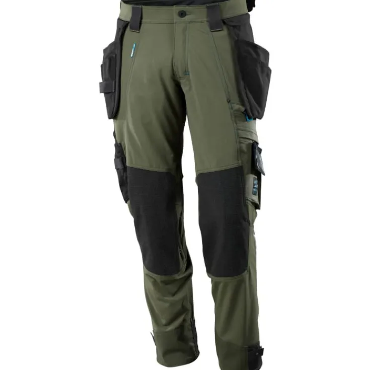New Advanced håndværkerbukser med stretch, grøn, str. 76C51 Bukser & Shorts