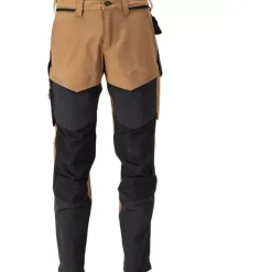 Sale Customized arbejdsbukser med stretch, khaki/sort, str. 76C46 Bukser & Shorts
