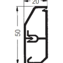 Online 2 meter fodpanel, SL 20/50 mm, hvid Kabelkanaler