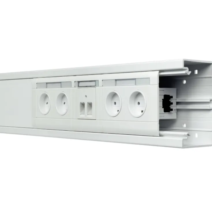Clearance 2 meter BR installationskanal 70/130, perlehvid Kabelkanaler