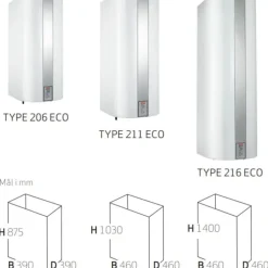 Sale elvandvarmer , type 206 ECO, 56 liter Vandvarmere