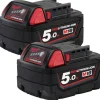 New M18 B52 batterier, 2 x 18V/5,0 Ah Batterier & Opladere