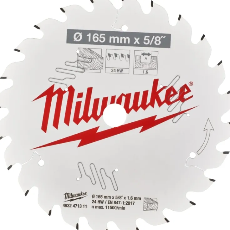 Sale rundsavklinge til træ, Ø165/15,87 mm, 24 tpi Skiver & Klinger