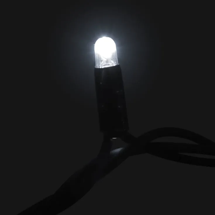 Hot MK String Lite LED lyskæde, 120 koldhvid, 230V, 20 meter, sort Udendørs Julelys