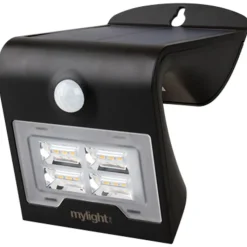 Discount Mylight væglampe med sensor & solcelle, 2W Solcellelamper|Udendørs Batterilamper