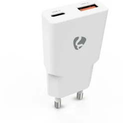 Online USB A- & C adapter, 20W, hvid Mobil, Pc & Data